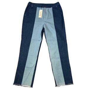 Strut & Bolt Women's Denim Jeans, Light & Dark Blue, Size L